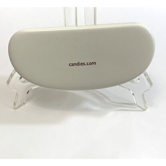 Candies Hard Clamshell Case For Eyeglasses Sunglasses White Pink Felt Lining - Picture 2 of 9